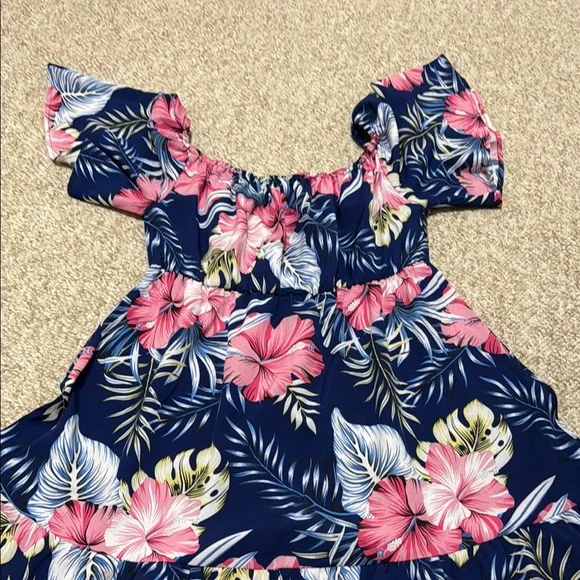 Floral Navy and Pink women’s Dress - Picture 5 of 6